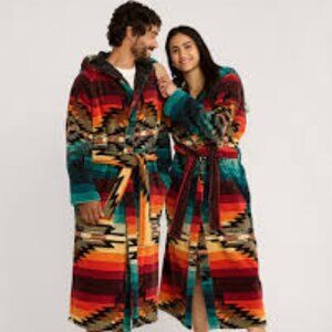 NWT Pendleton Saltillo Sunset Southwestern Terry Velour Hooded Robe